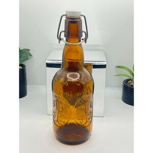 Vintage Grolsch Georgia Brown Glass Beer Bottle Swing Top Locking Stopper